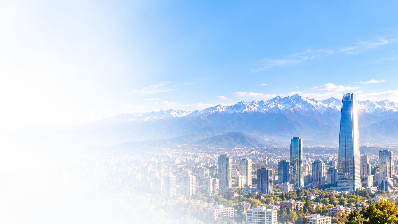 Santiago de Chile con la Cordillera de los Andes al fondo